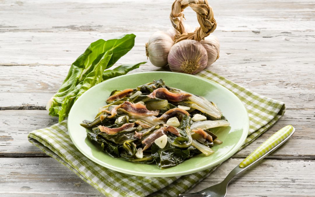 Wilted Winter Greens with Anchovy Fillets