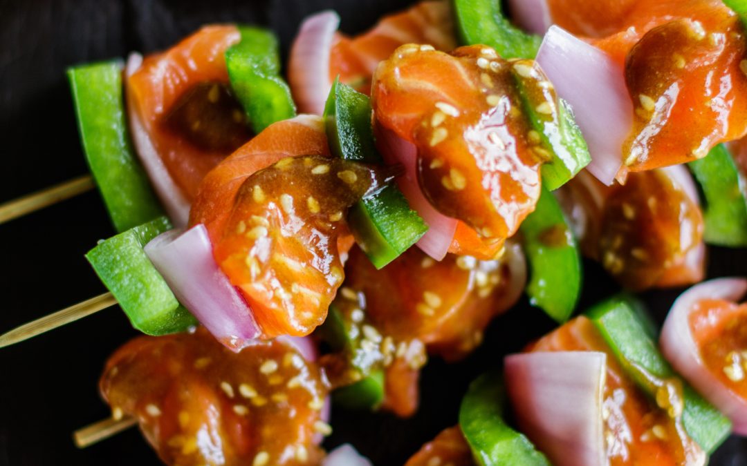 Teriyaki Salmon Skewers